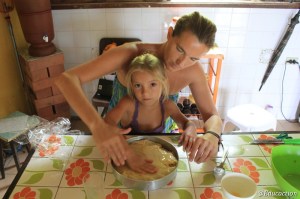 Haciendo un rico pastel de verduras