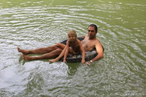 Relajandonos en el Blue Lagoon